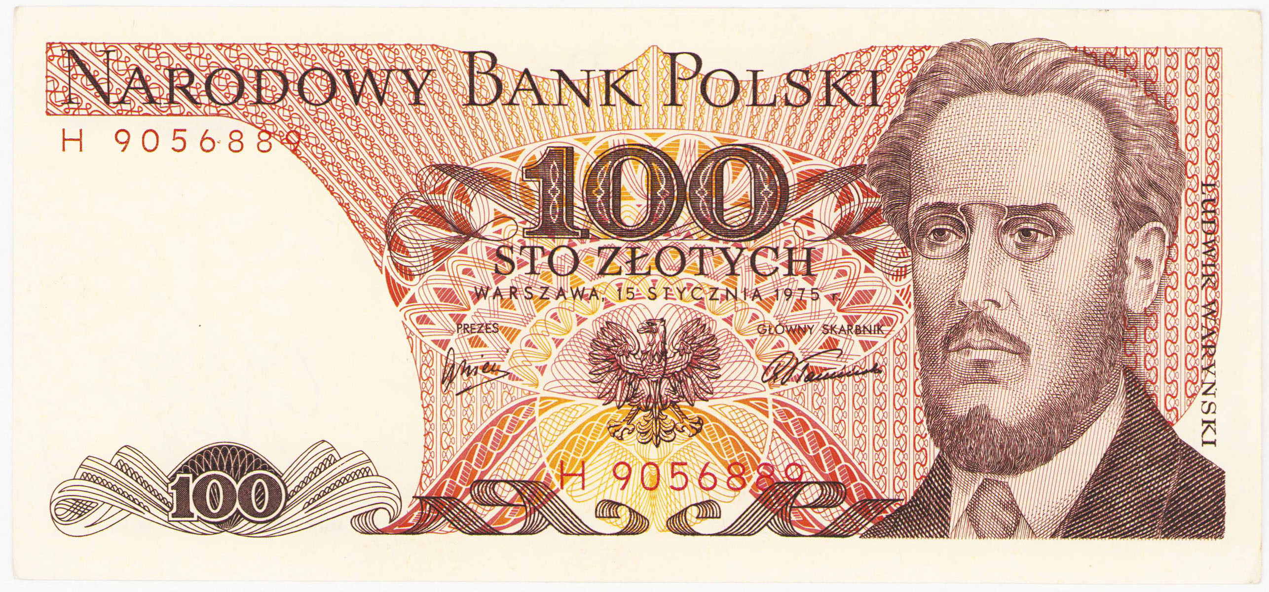 100 złotych 1975 seria H